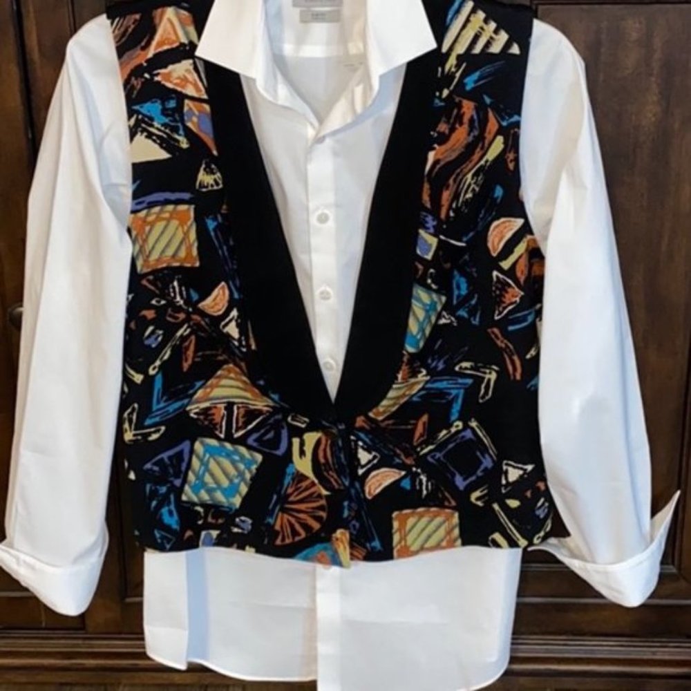 Helene Designer Sportswear Art Deco Vest / Large